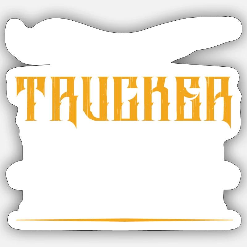 Citation d’une maman camionneuse - Sticker taille S (10 x 10 cm) - blanc mat