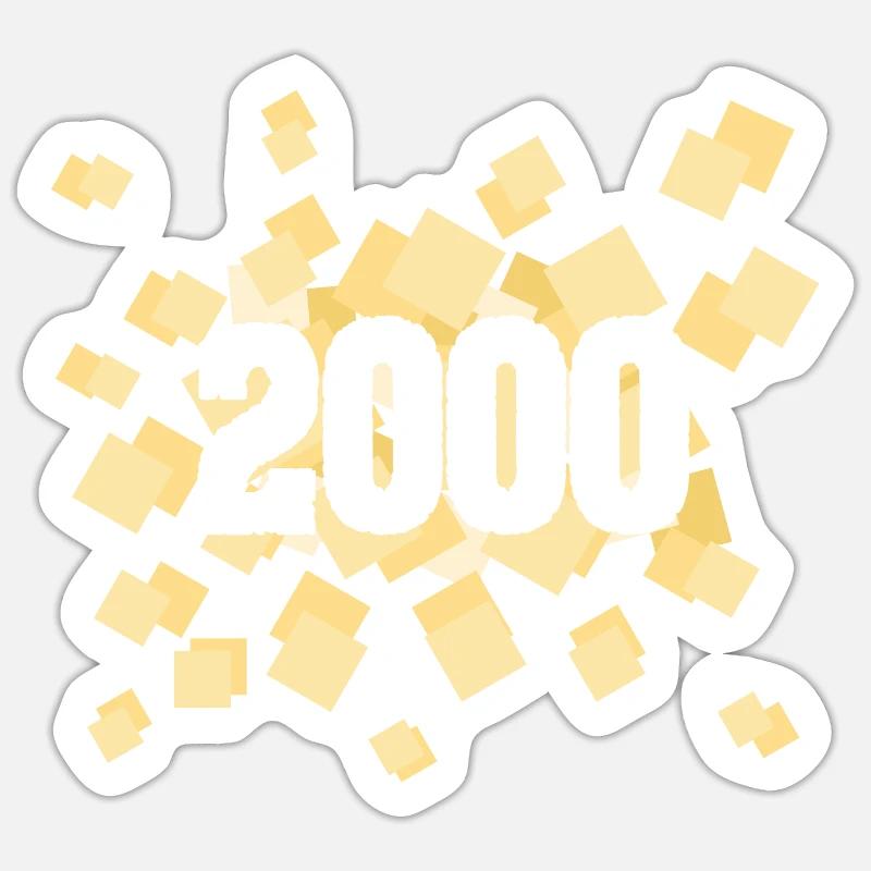 Geboren 2000 - Sticker Größe S (10 x 10 cm) - Mattweiß