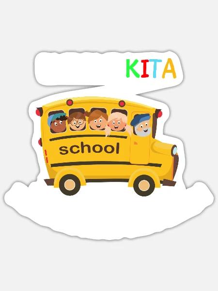 Bye Bye Kita, Jetzt Rocke Ich Die Schule! - Sticker Größe S (10 x 10 cm) - Mattweiß