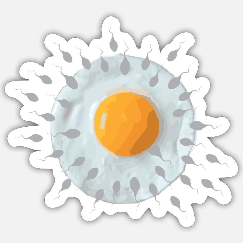 Œuf du petit-déjeuner - Sticker taille S (10 x 10 cm) - blanc mat