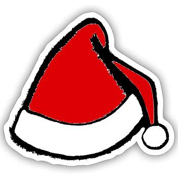 Christmas Hat Santa Claus Christmas Vector - Sticker size S (10 x 10 cm) - white matte - Front