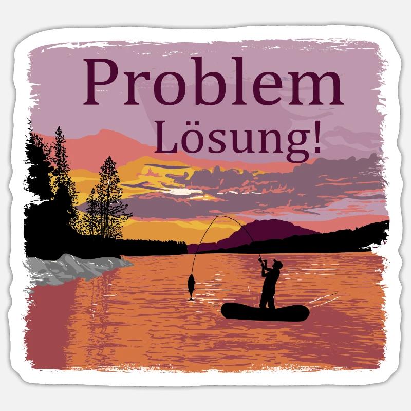 Problem Lösung Angeln Sticker Größe S (10 x 10 cm)