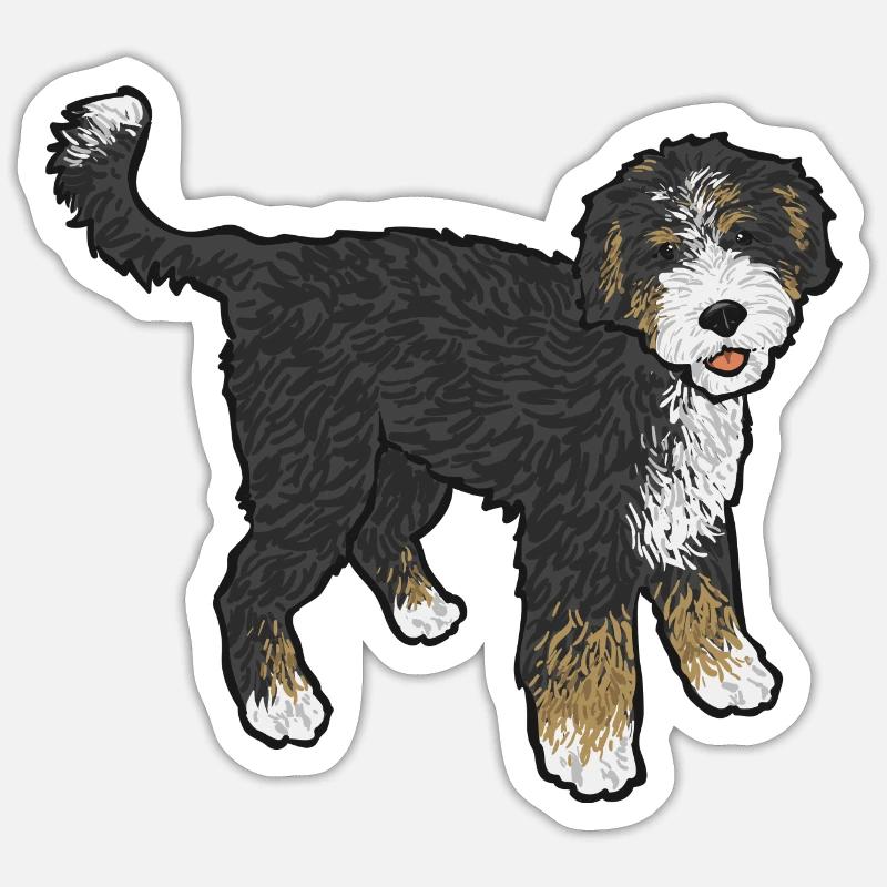 Cadeau pour chien Bernedoodle Sticker taille S (10 x 10 cm)