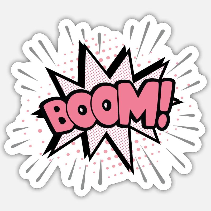 Boom rosa - Sticker Größe S (10 x 10 cm) - Mattweiß