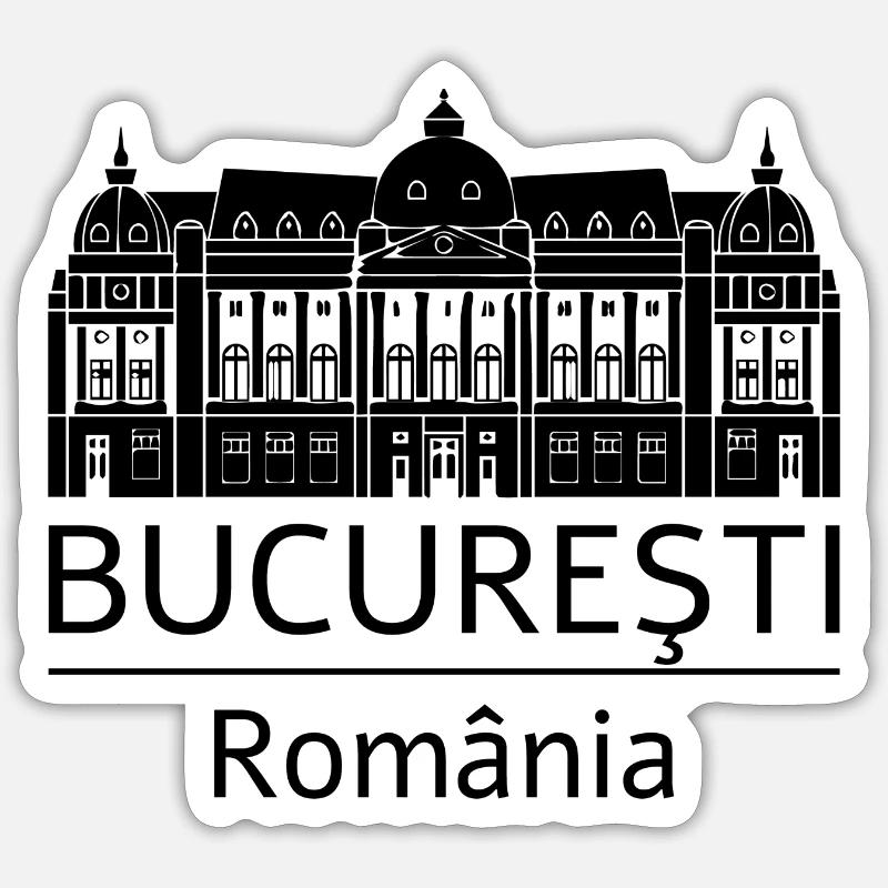 Bucuresti - Sticker Größe S (10 x 10 cm) - Mattweiß