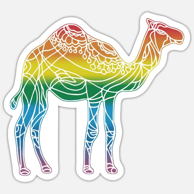 Kamel - Sticker Größe S (10 x 10 cm) - Mattweiß