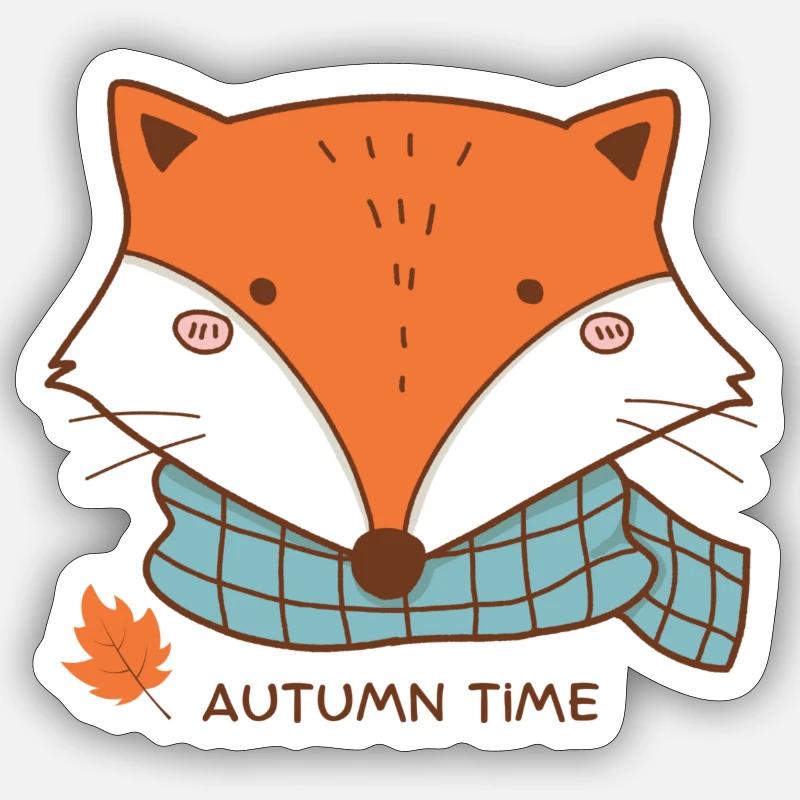 Automne - Sticker taille S (10 x 10 cm) - blanc mat