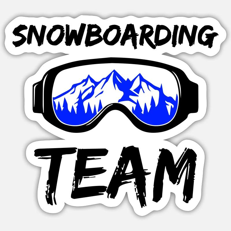 Équipe de snowboard - Sticker taille S (10 x 10 cm) - blanc mat