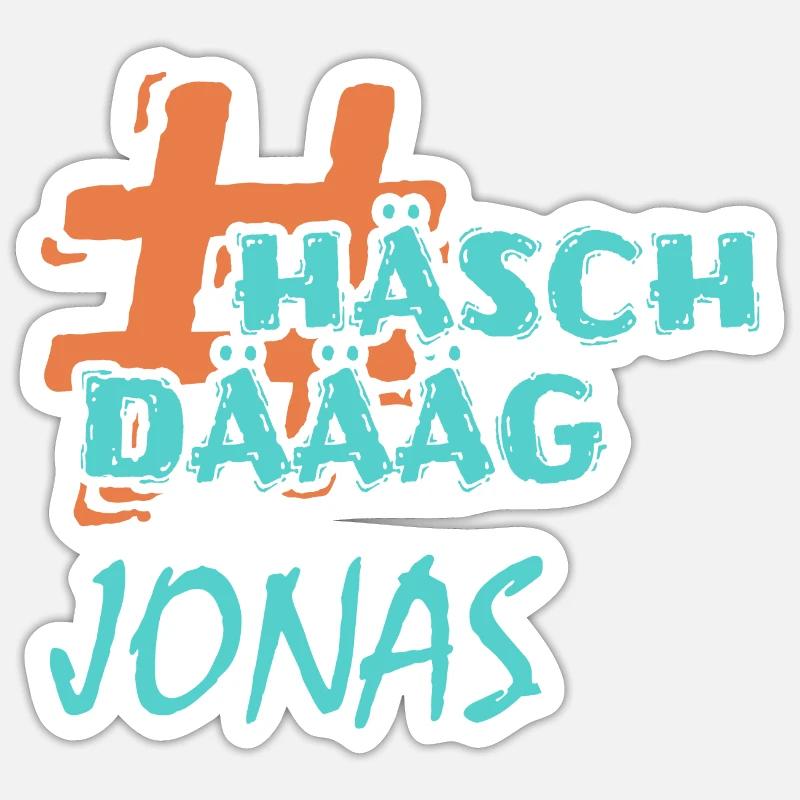 Jonas - Sticker Größe S (10 x 10 cm) - Mattweiß