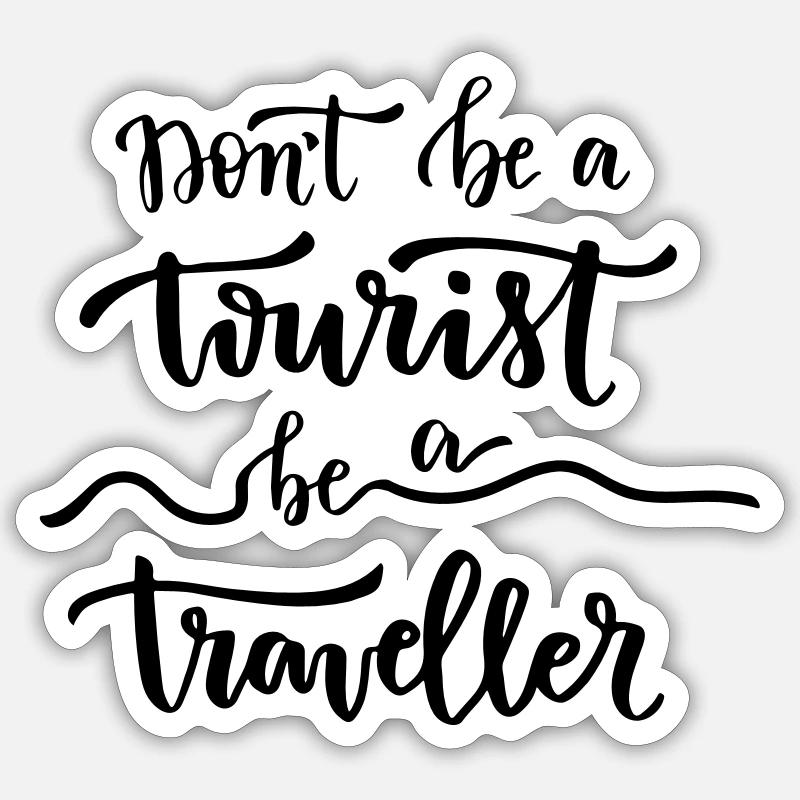 Tourist - Sticker size S (10 x 10 cm) - white matte