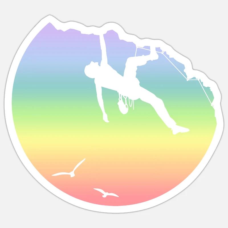 Klettern - Sticker Größe S (10 x 10 cm) - Mattweiß