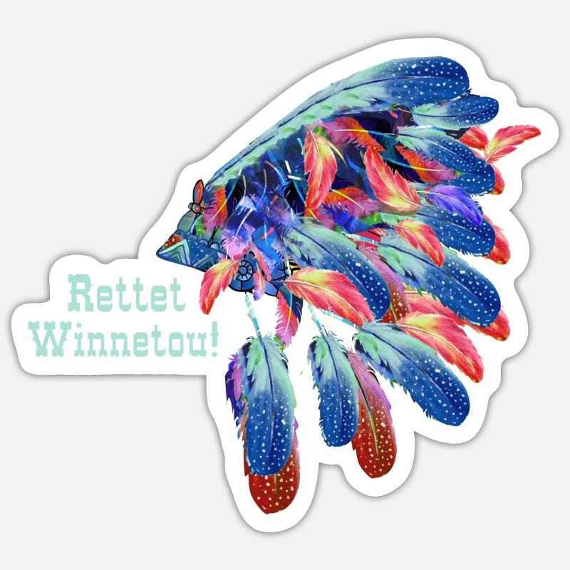 Save Winnetou,Winnetou,Indian,Chief - Sticker size S (10 x 10 cm) - white matte
