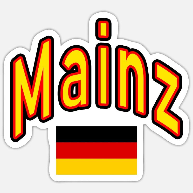 Mayence drapeau de l’Allemagne - Sticker taille S (10 x 10 cm) - blanc mat