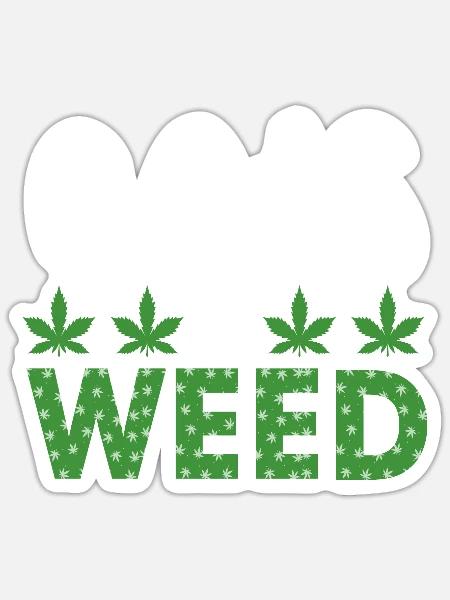 Cats & Weed - Sticker Größe S (10 x 10 cm) - Mattweiß
