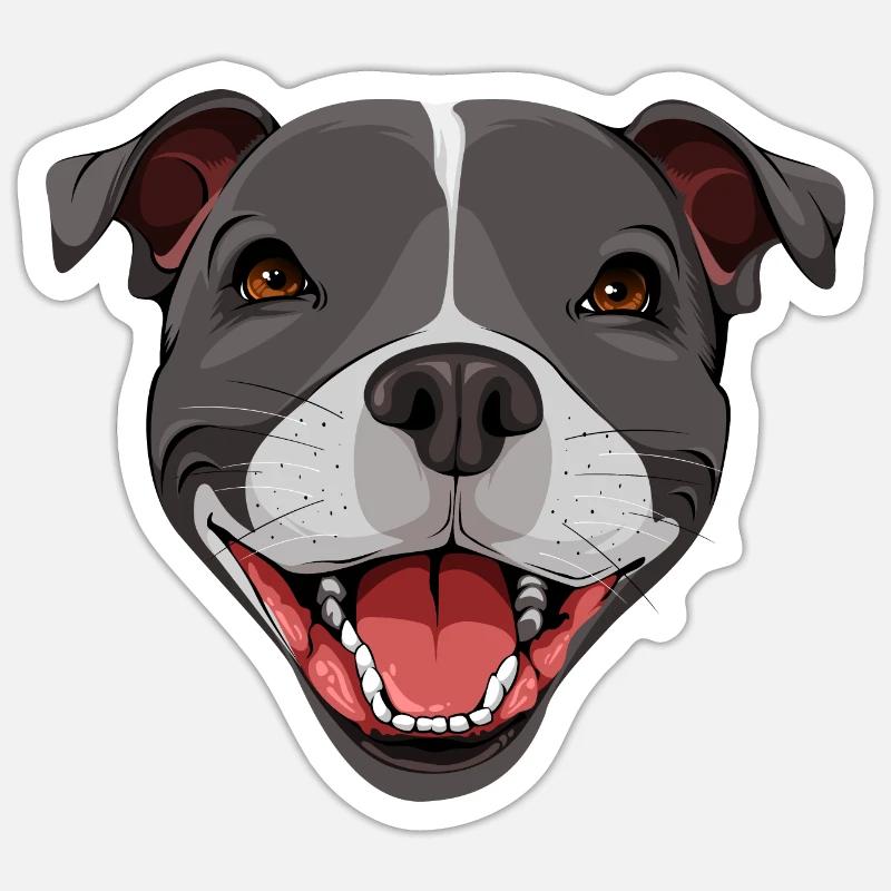 Staffy - Sticker taille S (10 x 10 cm) - blanc mat