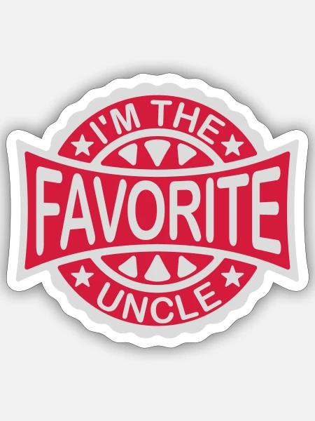 im the favorite uncle - Sticker Größe S (10 x 10 cm) - Mattweiß