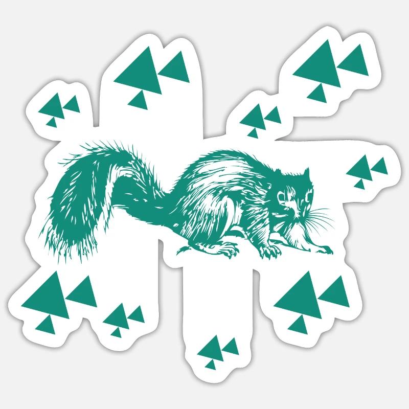 Squirrel - rodent - Sticker size S (10 x 10 cm) - white matte