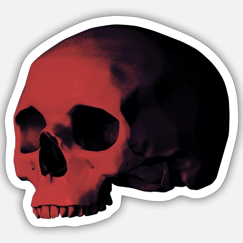 RED SKULL - Sticker size S (10 x 10 cm) - white matte