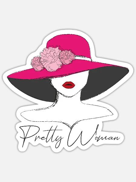 PrettyWoman - Sticker Größe S (10 x 10 cm) - Mattweiß
