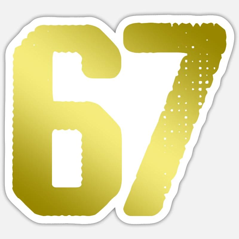 maillot numéro 67 - Sticker taille S (10 x 10 cm) - blanc mat