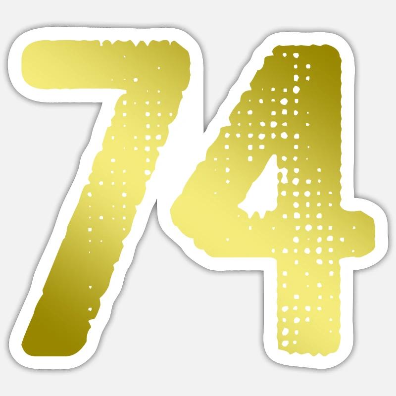 74 Maillot numéro - Sticker taille S (10 x 10 cm) - blanc mat