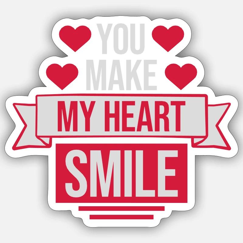 make my heart smile - Sticker size S (10 x 10 cm) - white matte