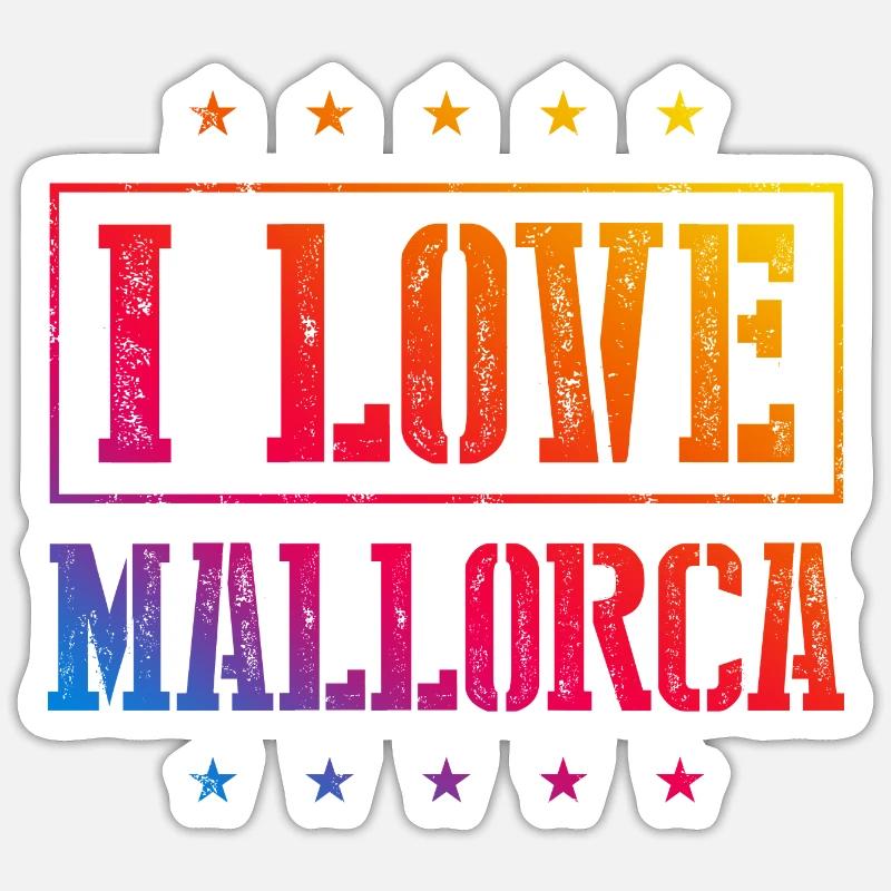 J’aime Majorque - Sticker taille S (10 x 10 cm) - blanc mat