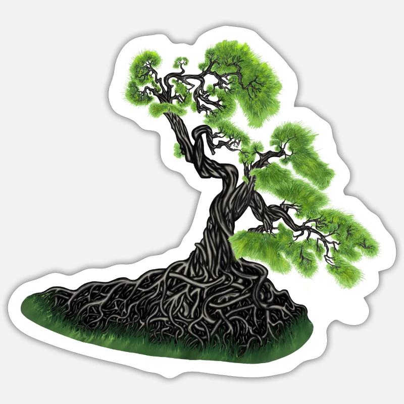 Arbre - Sticker taille S (10 x 10 cm) - blanc mat