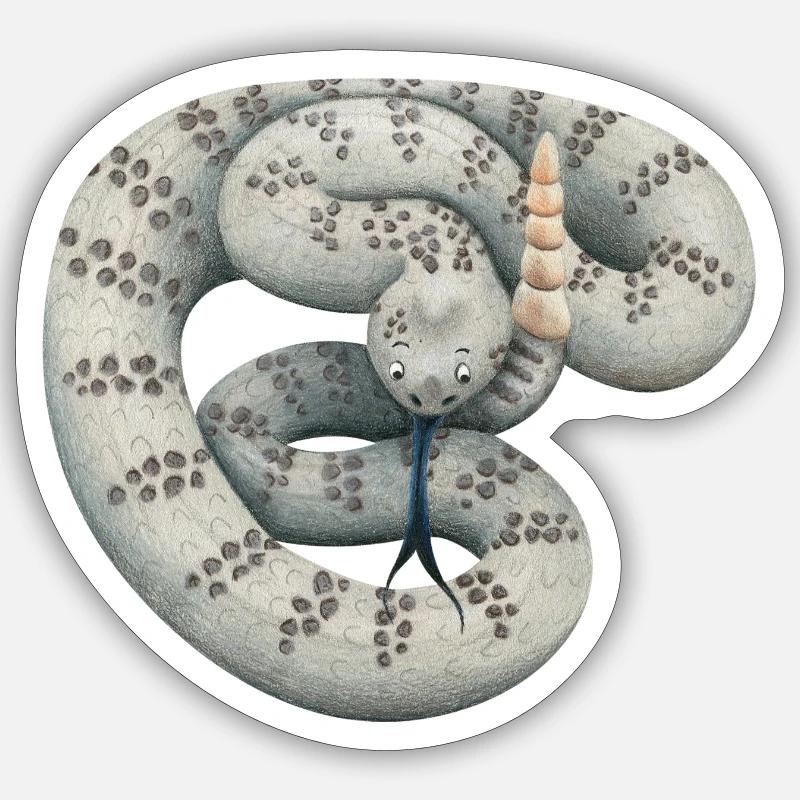 Crotale - Sticker taille S (10 x 10 cm) - blanc mat