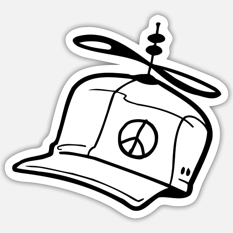 Cap "Peace" Sticker Größe S (10 x 10 cm)