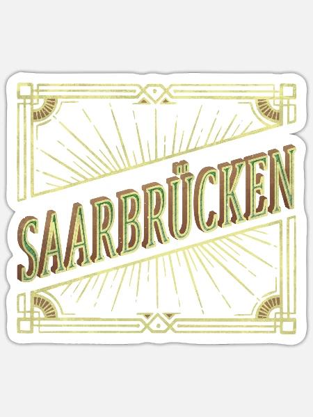 Saarbrücken Deutschland Stadt Vintage Retro - Sticker Größe S (10 x 10 cm) - Mattweiß