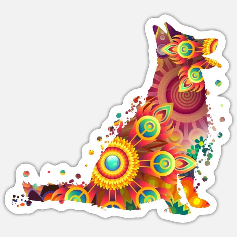 German Shepherd Deutscher Schäferhund - Sticker Größe S (10 x 10 cm) - Mattweiß