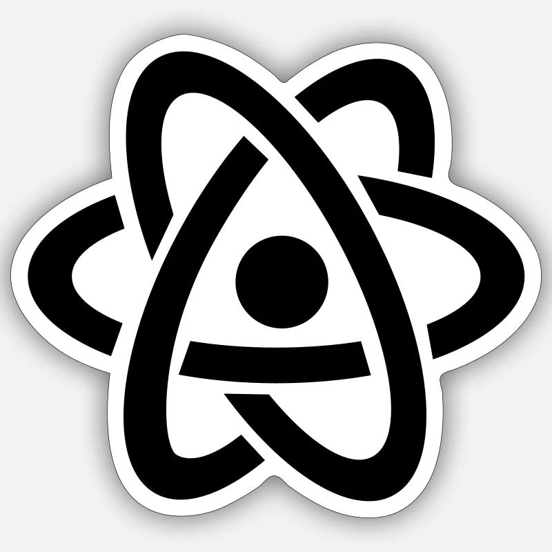 Atom Atomkern Atome Atomar Icon Symbol Zeichen Sticker Größe S (10 x 10 cm)