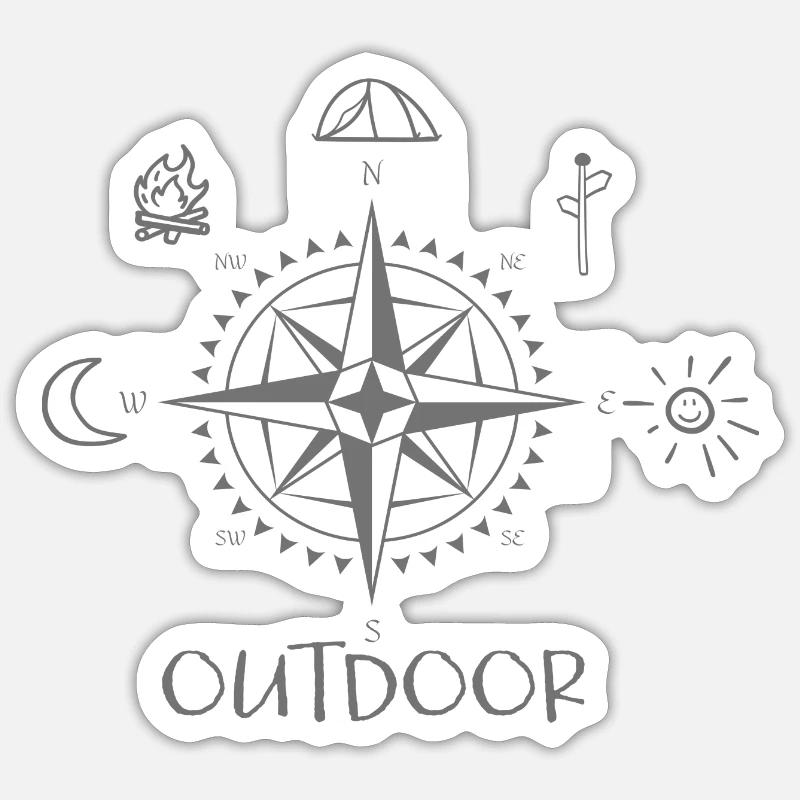 kompass Sticker Größe S (10 x 10 cm)