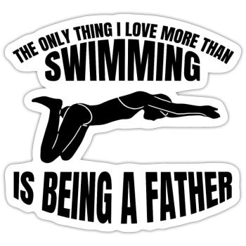 Swimmer Papa Swimmers Swimming Club - Sticker size S (10 x 10 cm) - white matte - Front