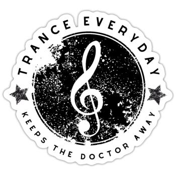 La transe quotidienne éloigne le médecin - Sticker taille S (10 x 10 cm) - blanc mat - Devant