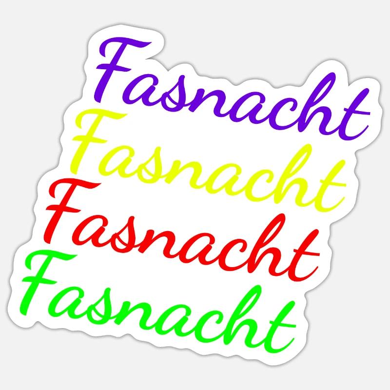 Fasching Bunt - Sticker Größe S (10 x 10 cm) - Mattweiß