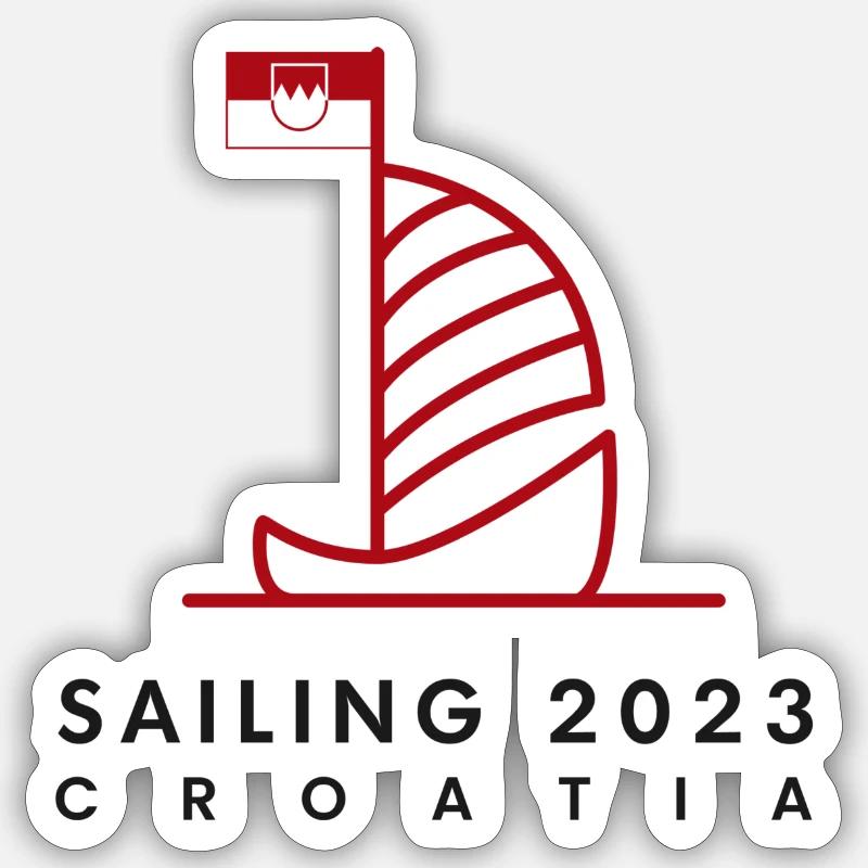 Sailing Croatia 2023 - Sticker Größe S (10 x 10 cm) - Mattweiß