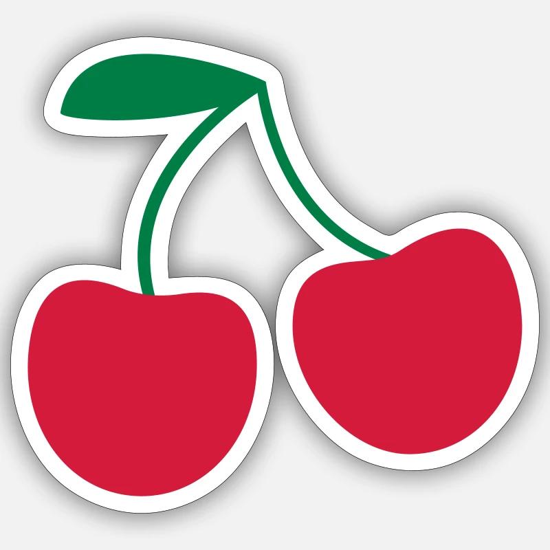 Kirsche - Sticker Größe S (10 x 10 cm) - Mattweiß