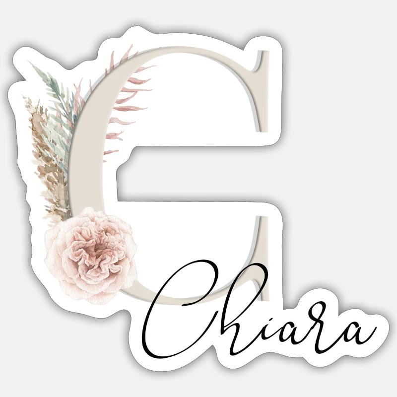 Chiara! Name Boho - Sticker Größe S (10 x 10 cm) - Mattweiß