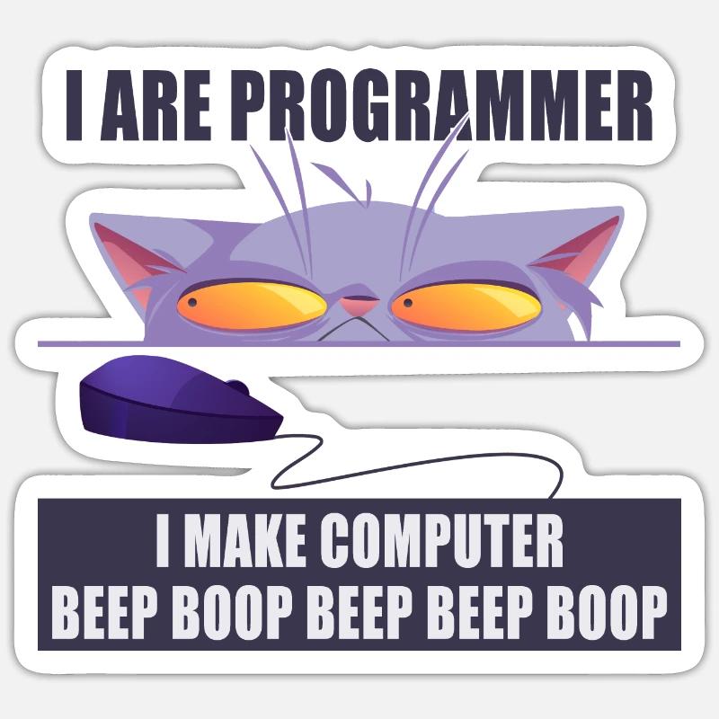 I are programmer - Sticker size S (10 x 10 cm) - white matte