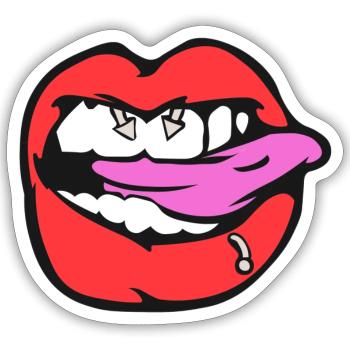 nipple piercing - Sticker size S (10 x 10 cm) - white matte - Front