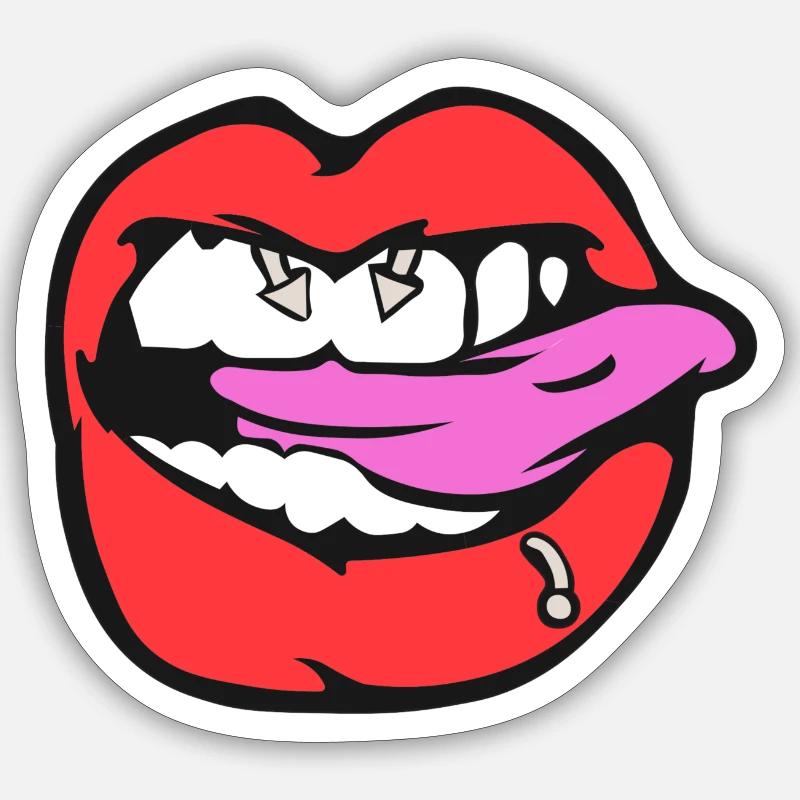piercing au mamelon - Sticker taille S (10 x 10 cm) - blanc mat