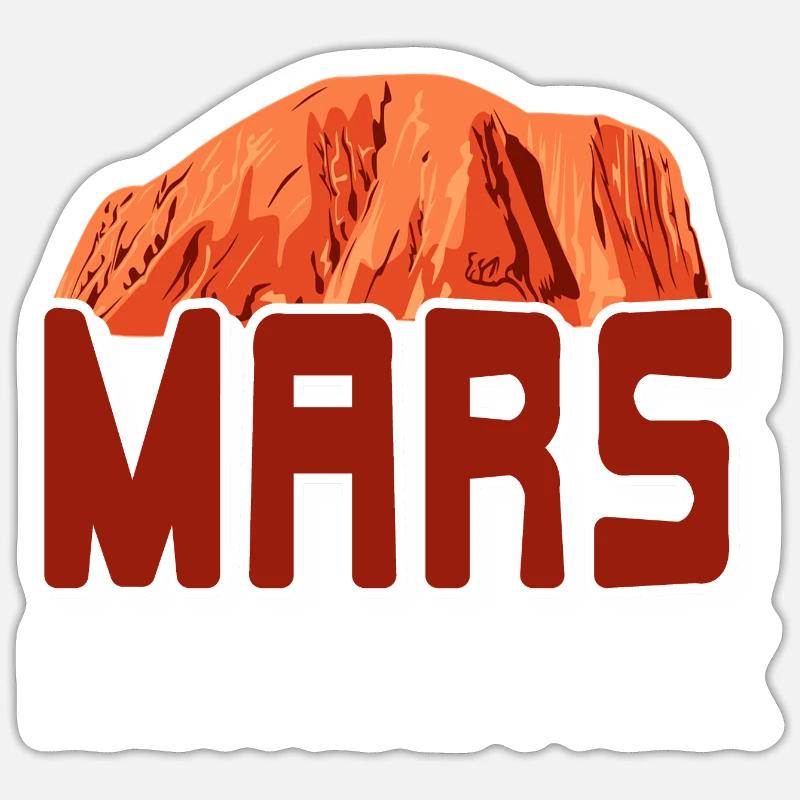 MARS National Park Retro Outer Space Planet Sticker Größe S (10 x 10 cm)
