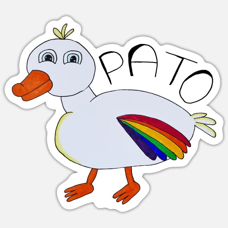 Pato - Sticker taille S (10 x 10 cm) - blanc mat