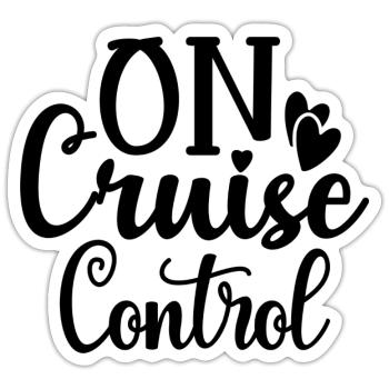 On Cruise Control - Sticker size S (10 x 10 cm) - white matte - Front