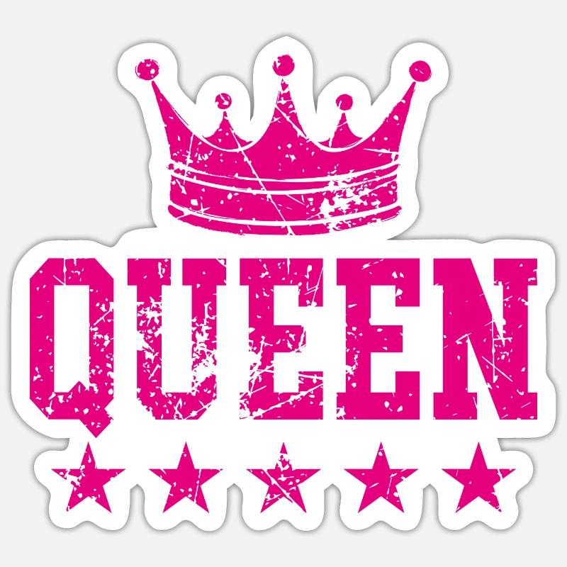 Queen Crown - Sticker size S (10 x 10 cm) - white matte