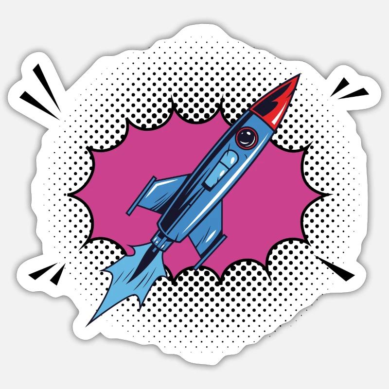 Fusée Popart 31 - Sticker taille S (10 x 10 cm) - blanc mat