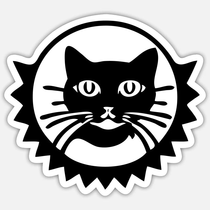 Dessin animé de chat Sticker taille S (10 x 10 cm)