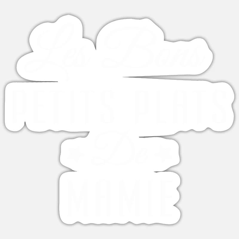 les bons petits plats de mamie - Sticker taille S (10 x 10 cm) - blanc mat